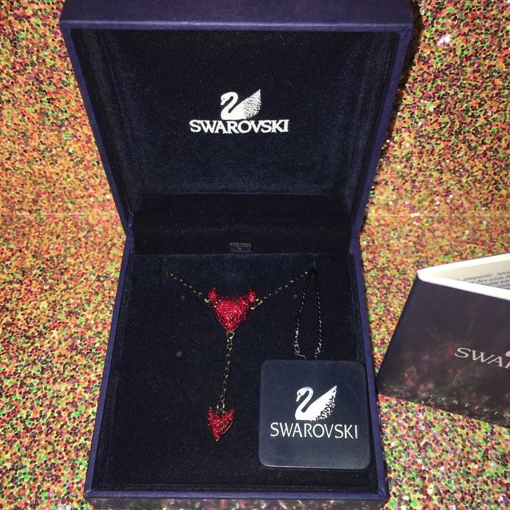 Swarovski Crystal Devil Heart Necklace